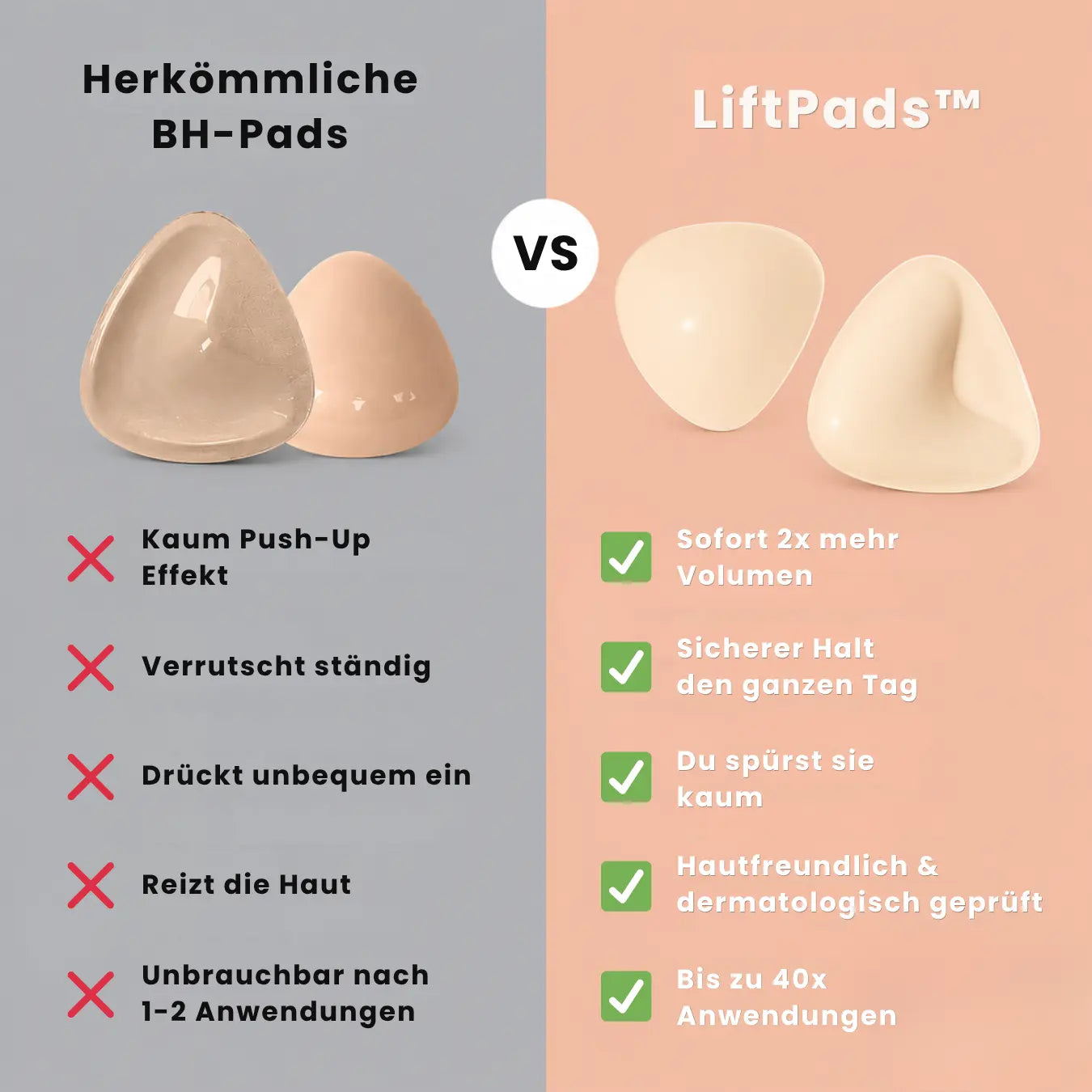 Liftpad™ — Trägerlos, 2 Körbchen mehr, ganz ohne BH